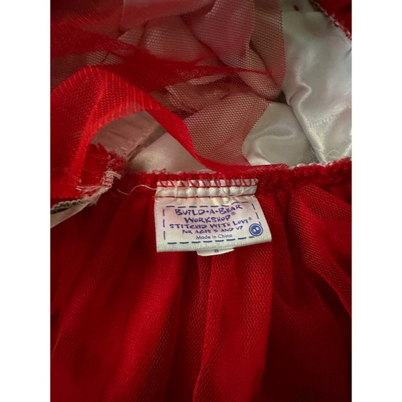Build a Bear Workshop Red Green Polka Dot Holiday Dress Outfit Kids EUC - Picture 5 of 6